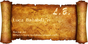 Lucz Balabán névjegykártya